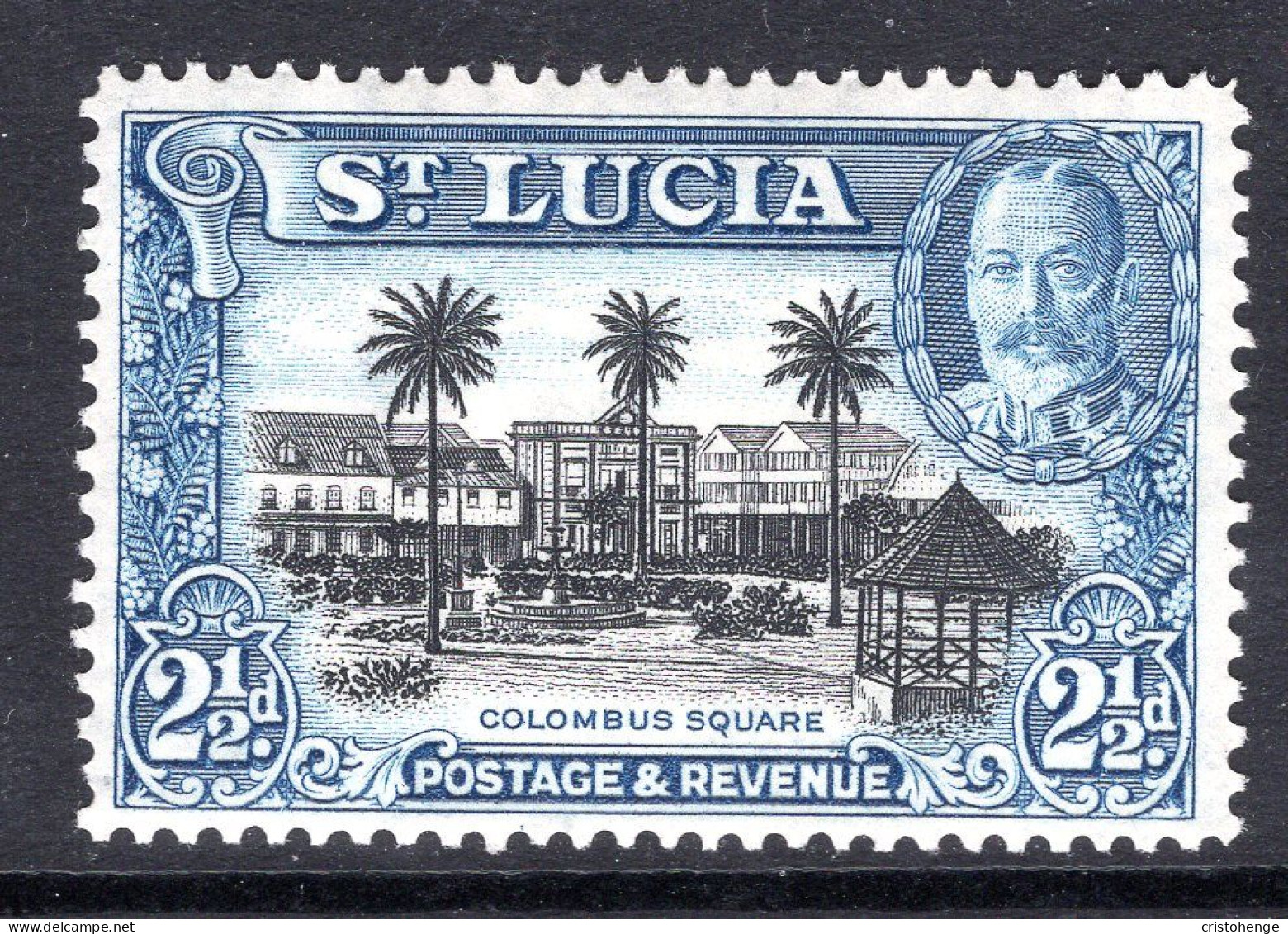 St Lucia 1936 KGV Pictorials - P.14 - 2½d Columbus Square HM (SG 117) - St.Lucia (...-1978)