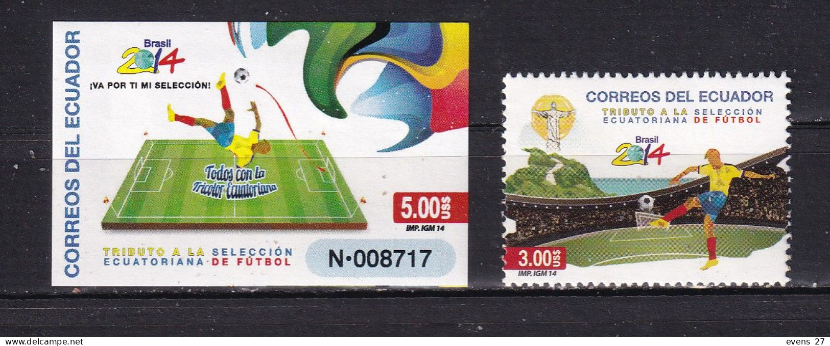 ECUADOR-2014-SOCCER WORLD CUP BRAZIL 2014-MNH - 2014 – Brazil