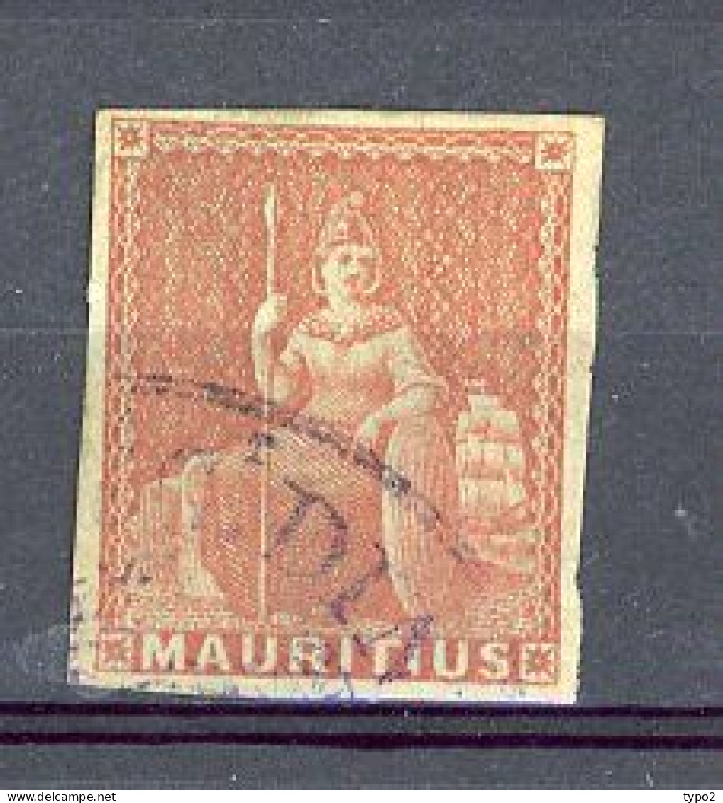 MAURICE : Yv. N° 16 SB N° 30 Fausse Oblitération (o)  Rouge-brun S Vert Cote 10 Euro TBE 2 Scans - Mauritius (...-1967)