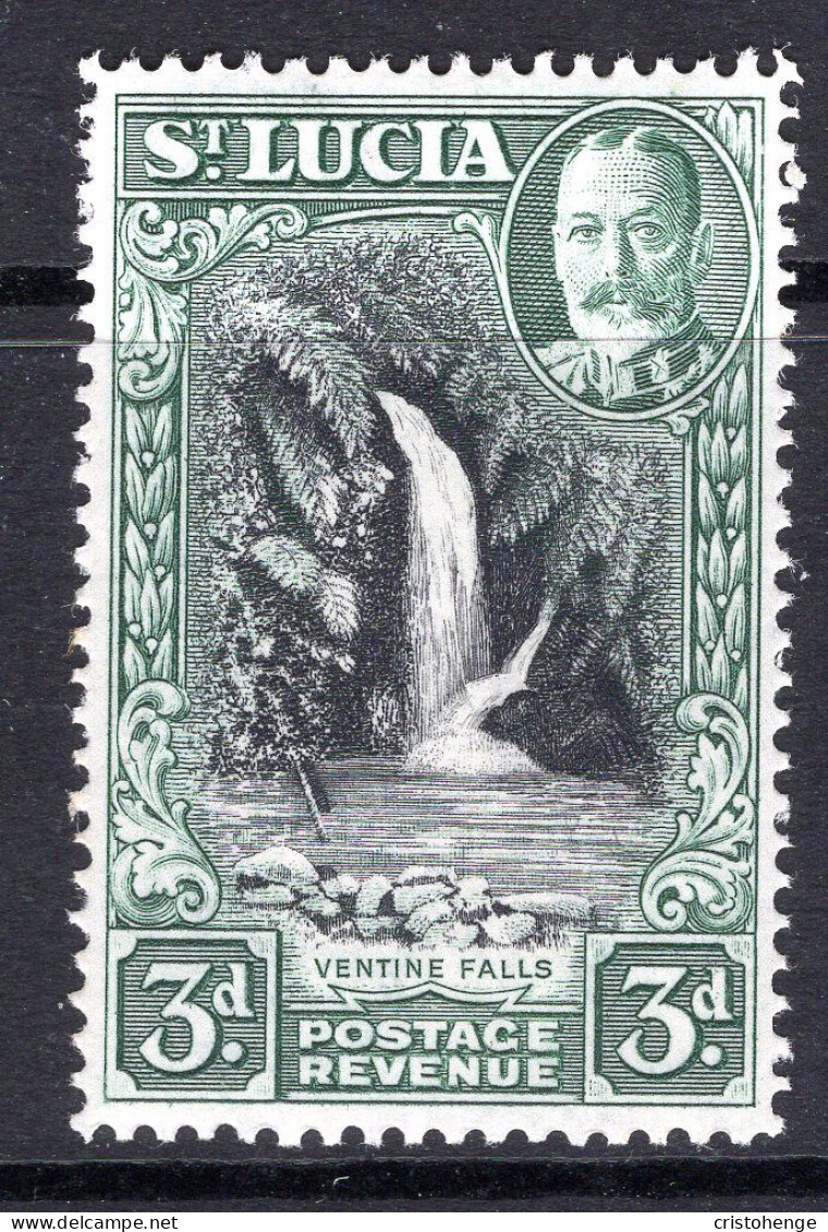 St Lucia 1936 KGV Pictorials - P.14 - 3d Ventine Falls HM (SG 118) - St.Lucia (...-1978)
