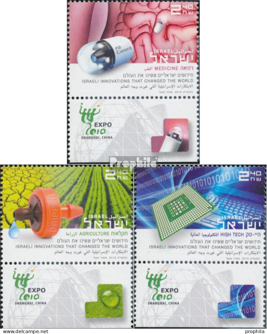 Israel 2104A-2106A Mit Tab (kompl.Ausg.) Postfrisch 2010 Weltausstellung - Unused Stamps (with Tabs)