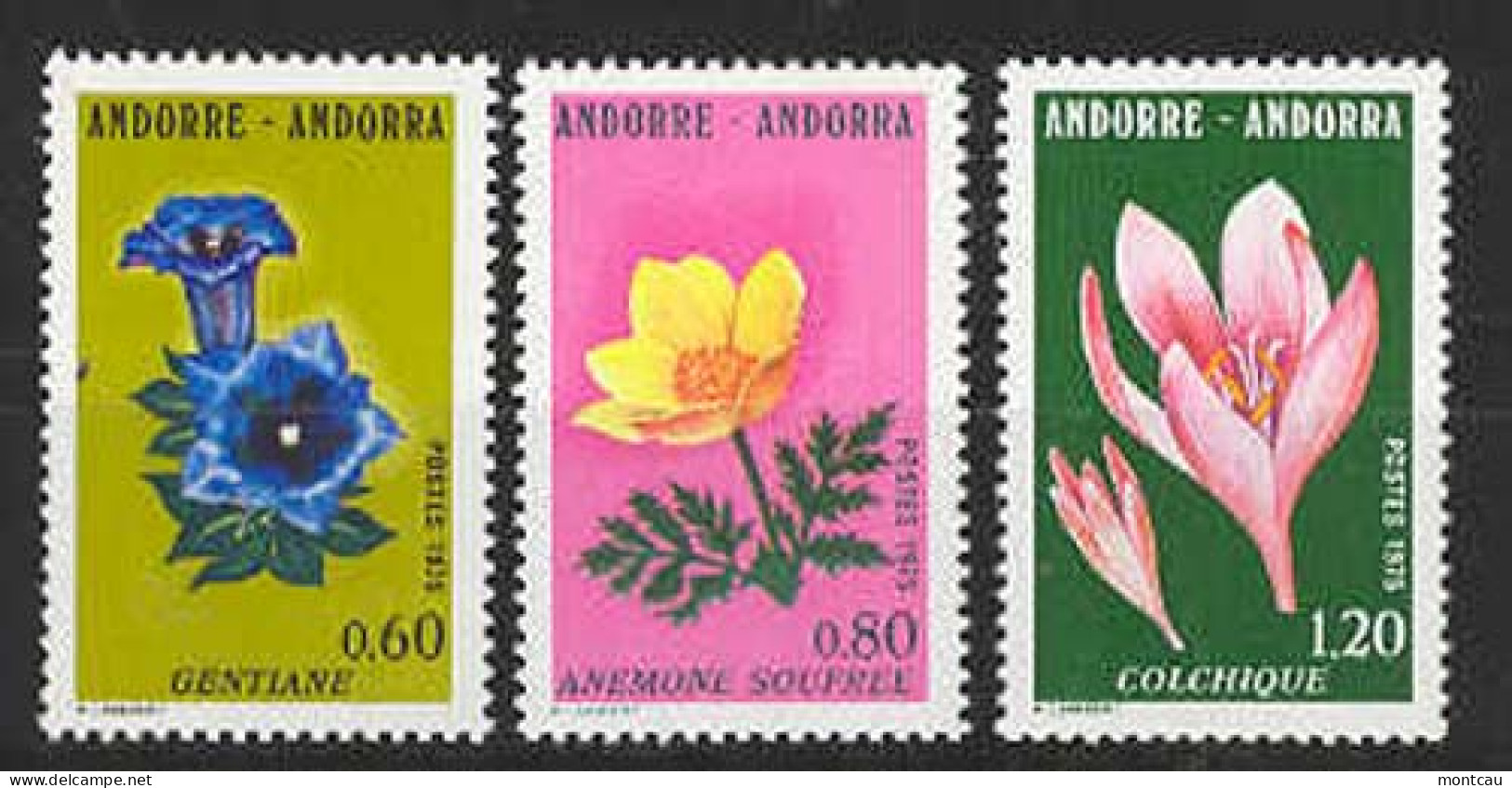 Andorra -Franc 1975 Naturaleza, Flores Y=245-47 E=266 - Sonstige & Ohne Zuordnung