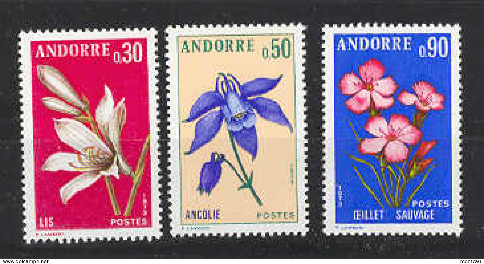 Andorra -Franc 1973 Flores Y=229-31 E=250-52 - Sonstige & Ohne Zuordnung