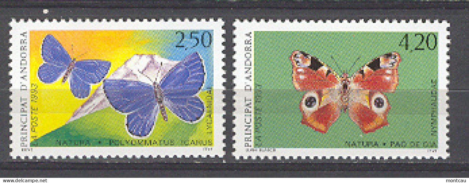 Andorra -Franc 1993 Mariposas. Y=432-33 E=453-54 (**) - Schmetterlinge