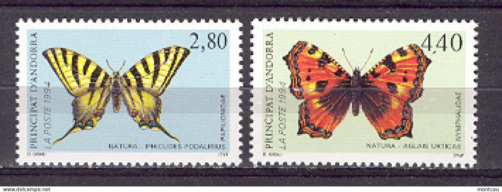 Andorra -Franc 1994 Fauna - Mariposas. Y=451-52 E=472- - Papillons