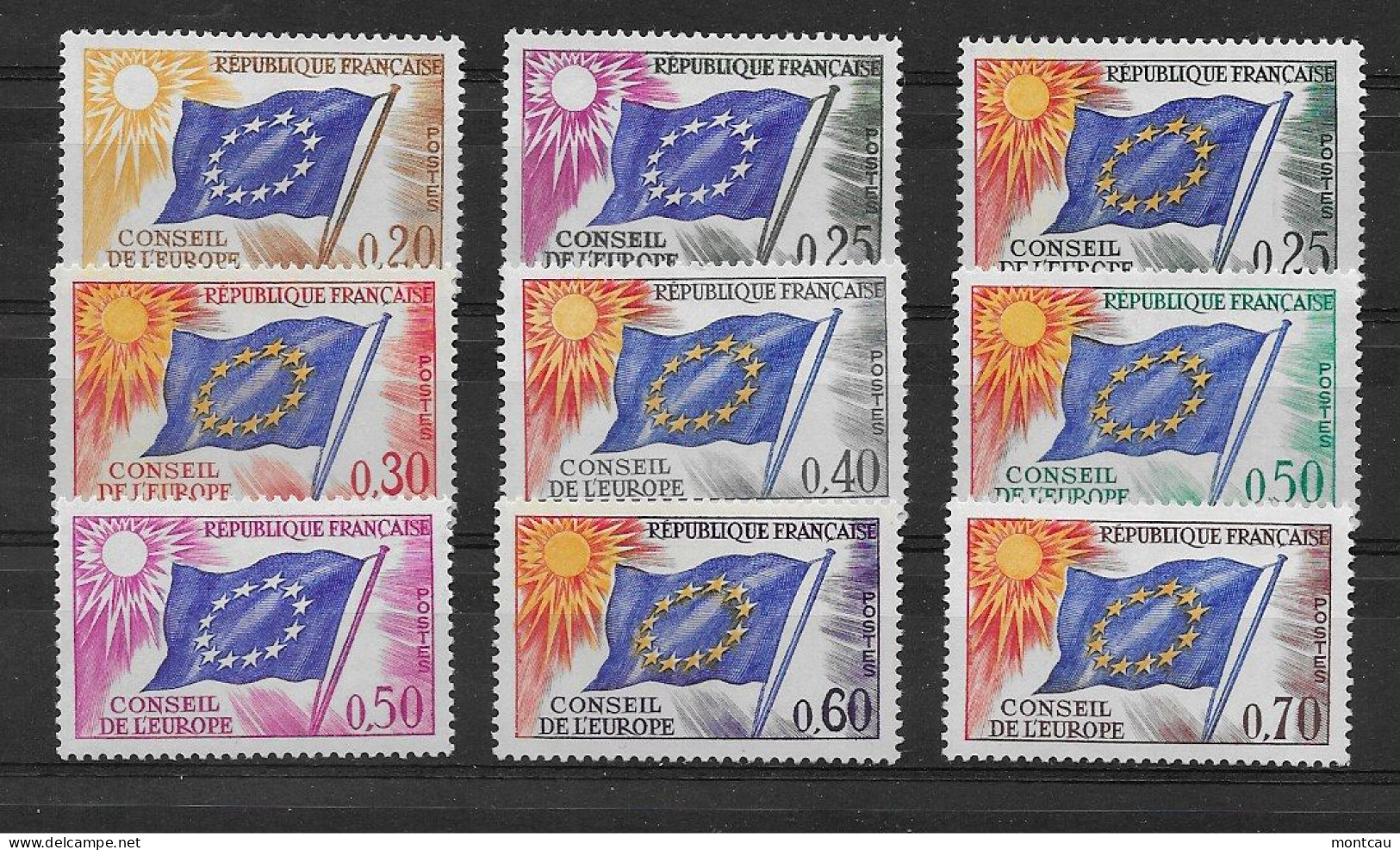 Francia 1963-71. YT = Ser 27-35 -  (**). Consejo De Eur - Nuovi