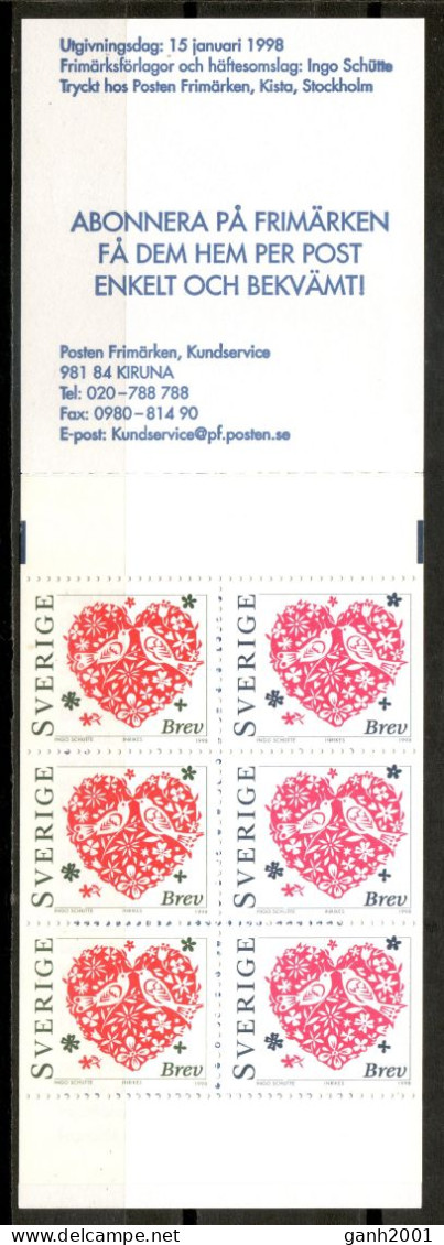 Sweden 1998 Suecia / Love Saint Valentine Day Booklet MNH Amor Carnet Día De San Valentín / Ky22  38-43 - Altri & Non Classificati