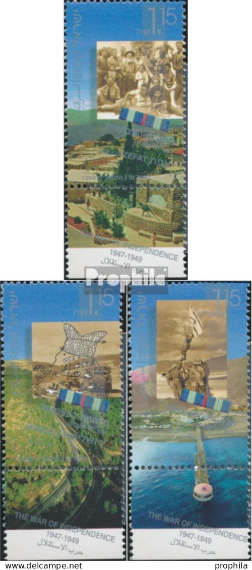 Israel 1452II-1454II Mit Tab (kompl.Ausg.) Postfrisch 1998 Unabhängigkeitskrieg - Unused Stamps (with Tabs)