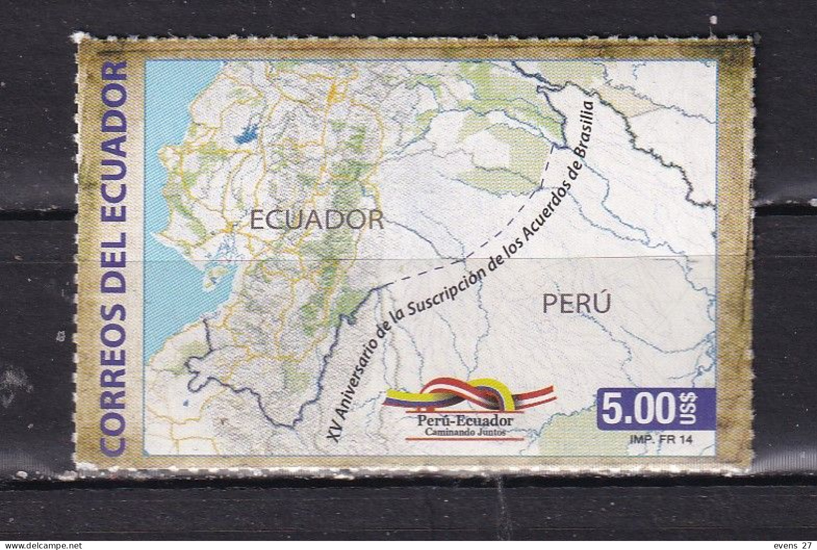 ECUADOR-2014 MAP-ECUADOR-PERU,-MNH - Equateur