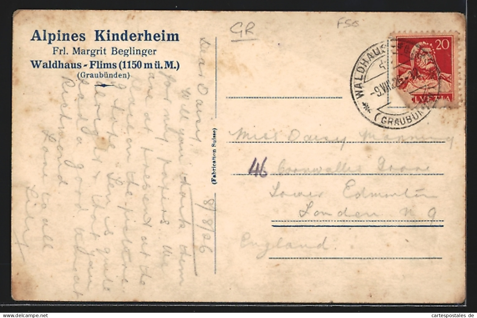 AK Waldhaus-Flims, Alpines Kinderheim  - Flims