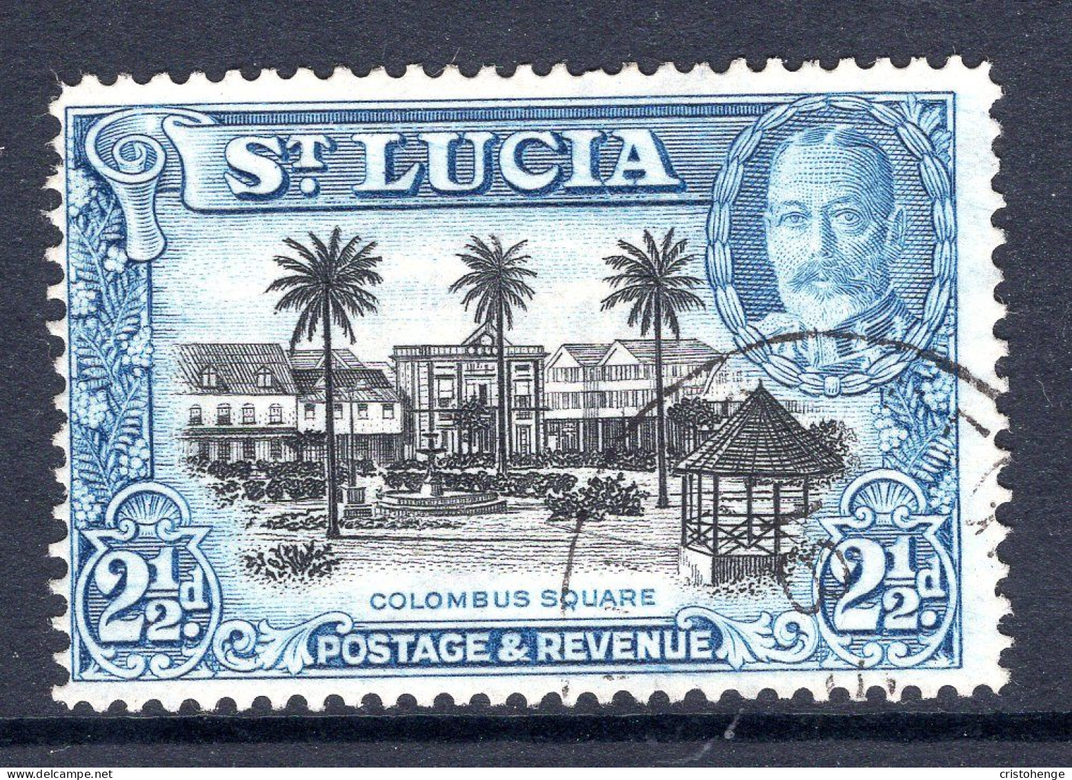 St Lucia 1936 KGV Pictorials - P.14 - 2½d Columbus Square Used (SG 117) - Ste Lucie (...-1978)