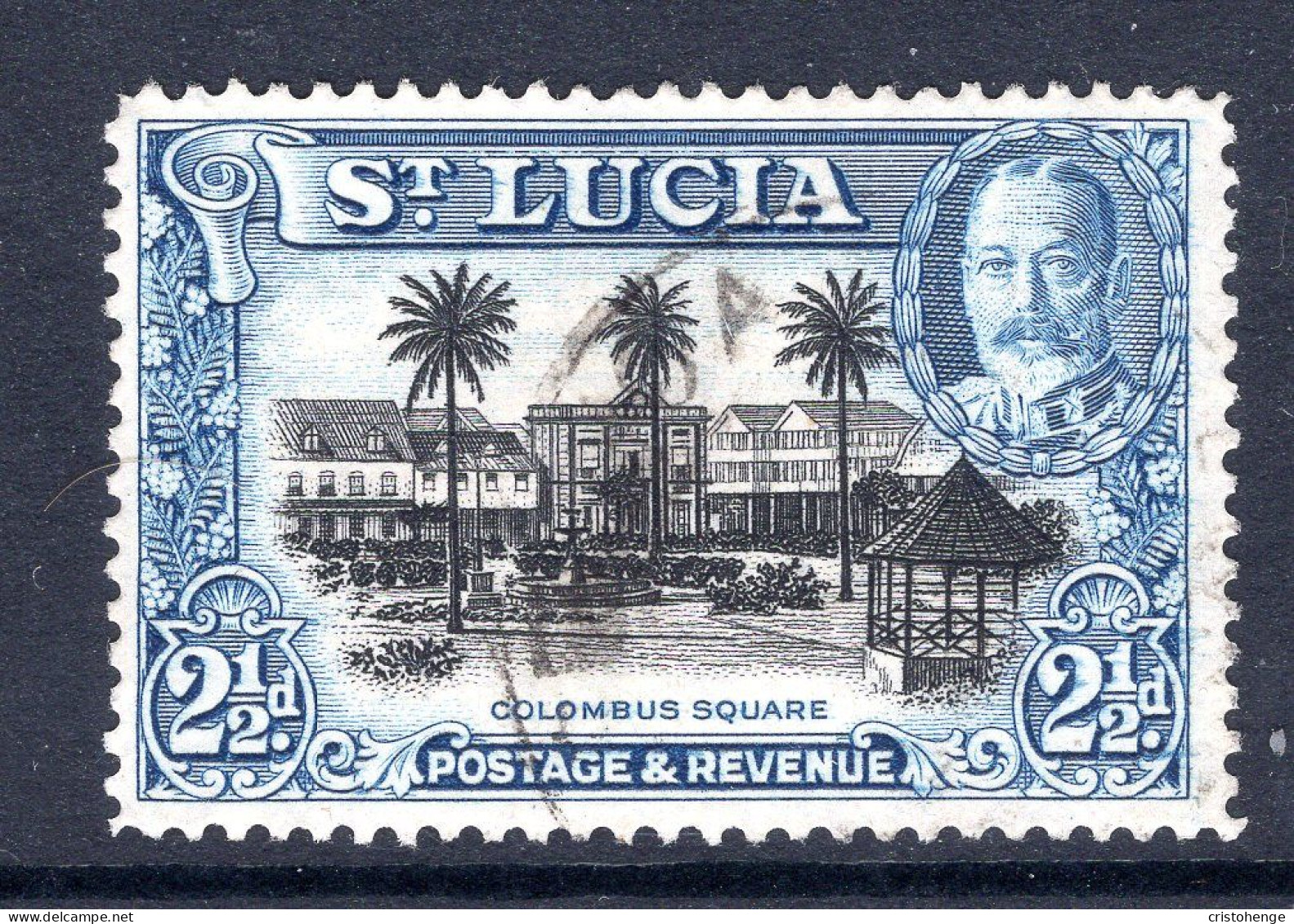 St Lucia 1936 KGV Pictorials - P.14 - 2½d Columbus Square Used (SG 117) - St.Lucia (...-1978)