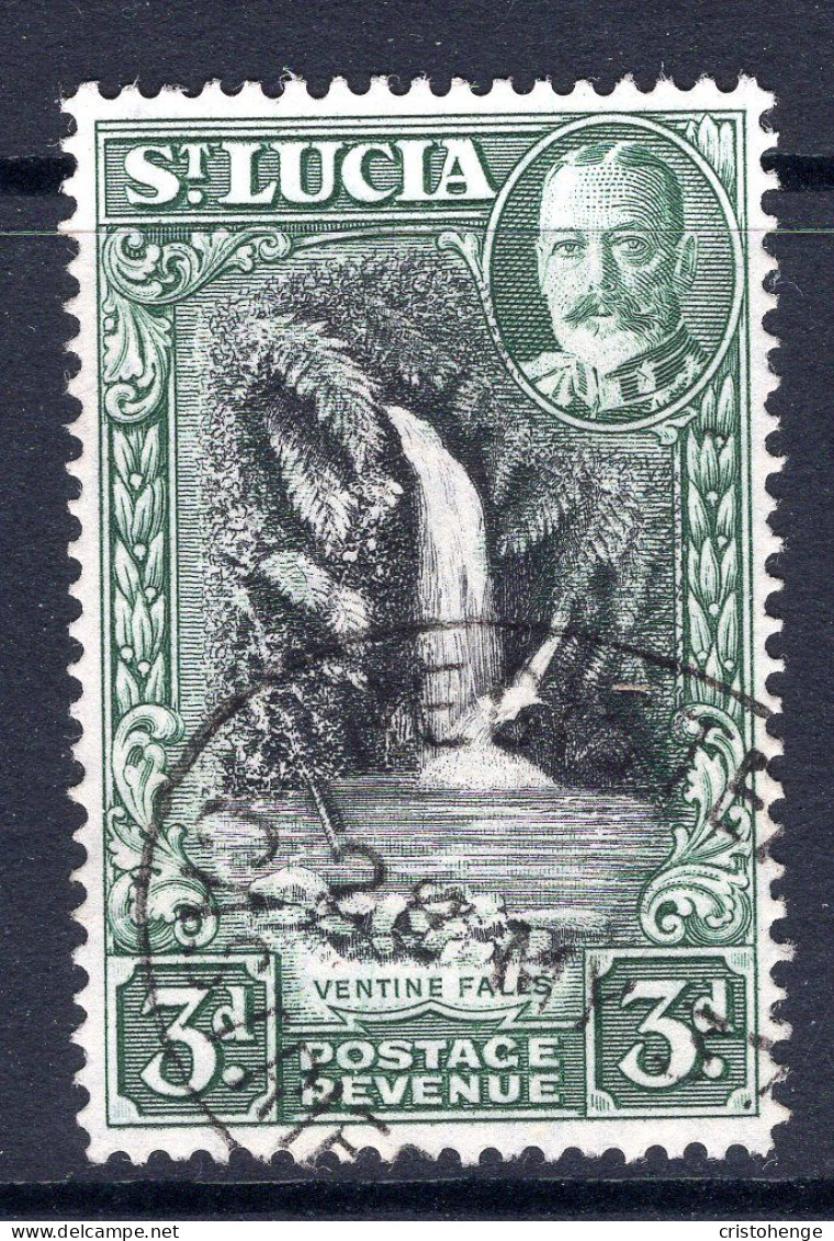 St Lucia 1936 KGV Pictorials - P.14 - 3d Ventine Falls Used (SG 118) - St.Lucia (...-1978)