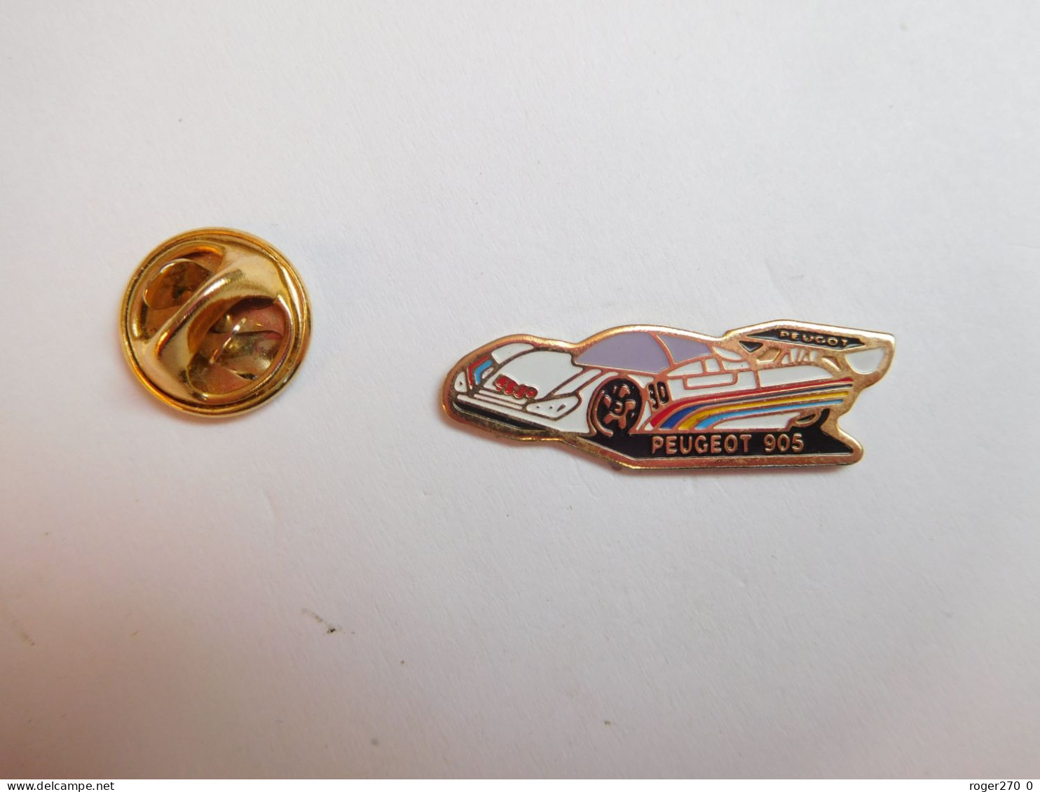 Beau Pin's , Auto Peugeot 905 , ESSO , Signé DIMO , Petites Lettres - Peugeot