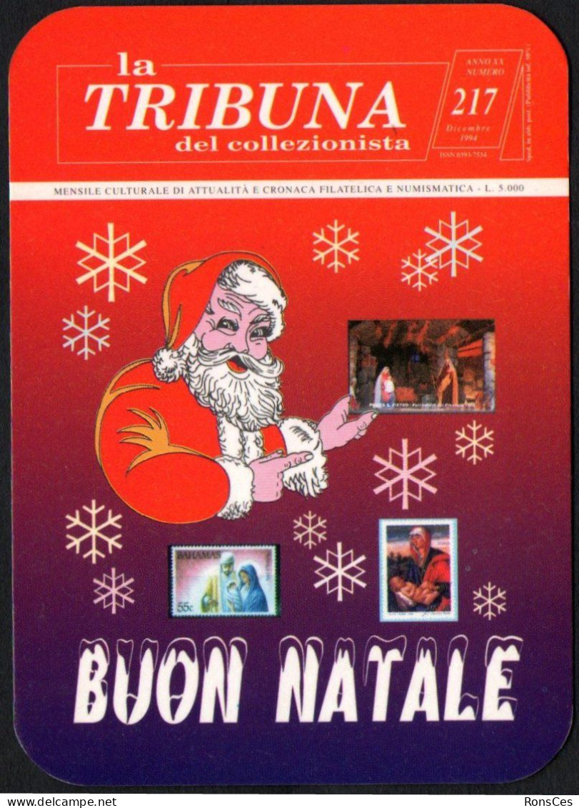 ITALIA 1995 - CALENDARIO TASCABILE - LA TRIBUNA DEL COLLEZIONISTA - BUON NATALE - I - Small : 1991-00