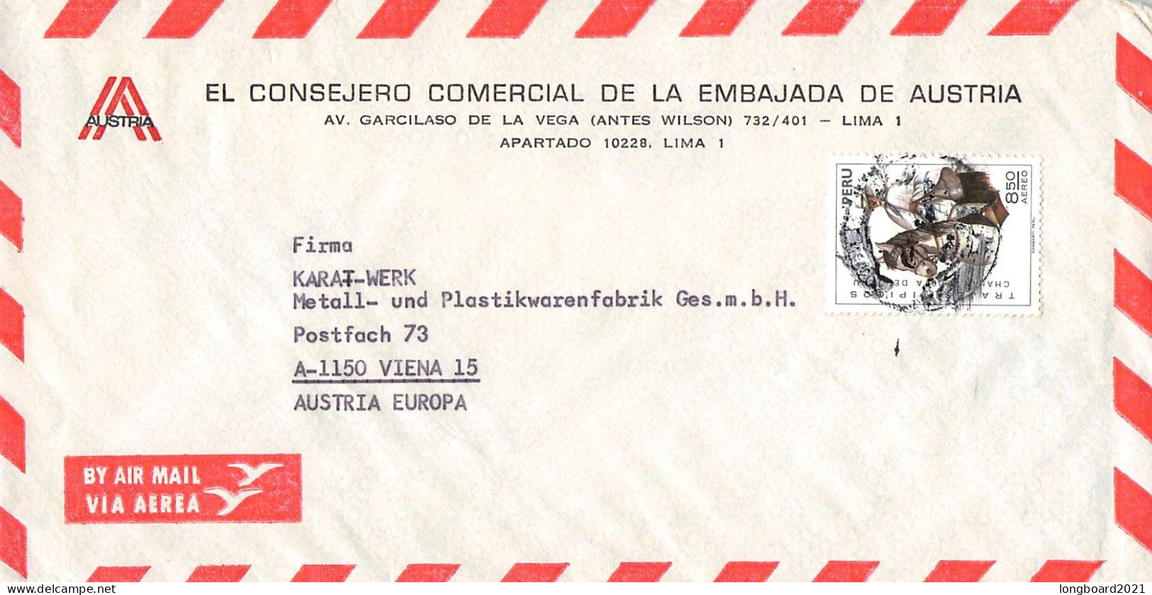 PERU - AIRMAIL 19?? LIMA - WIEN/AT / 6220 - Peru