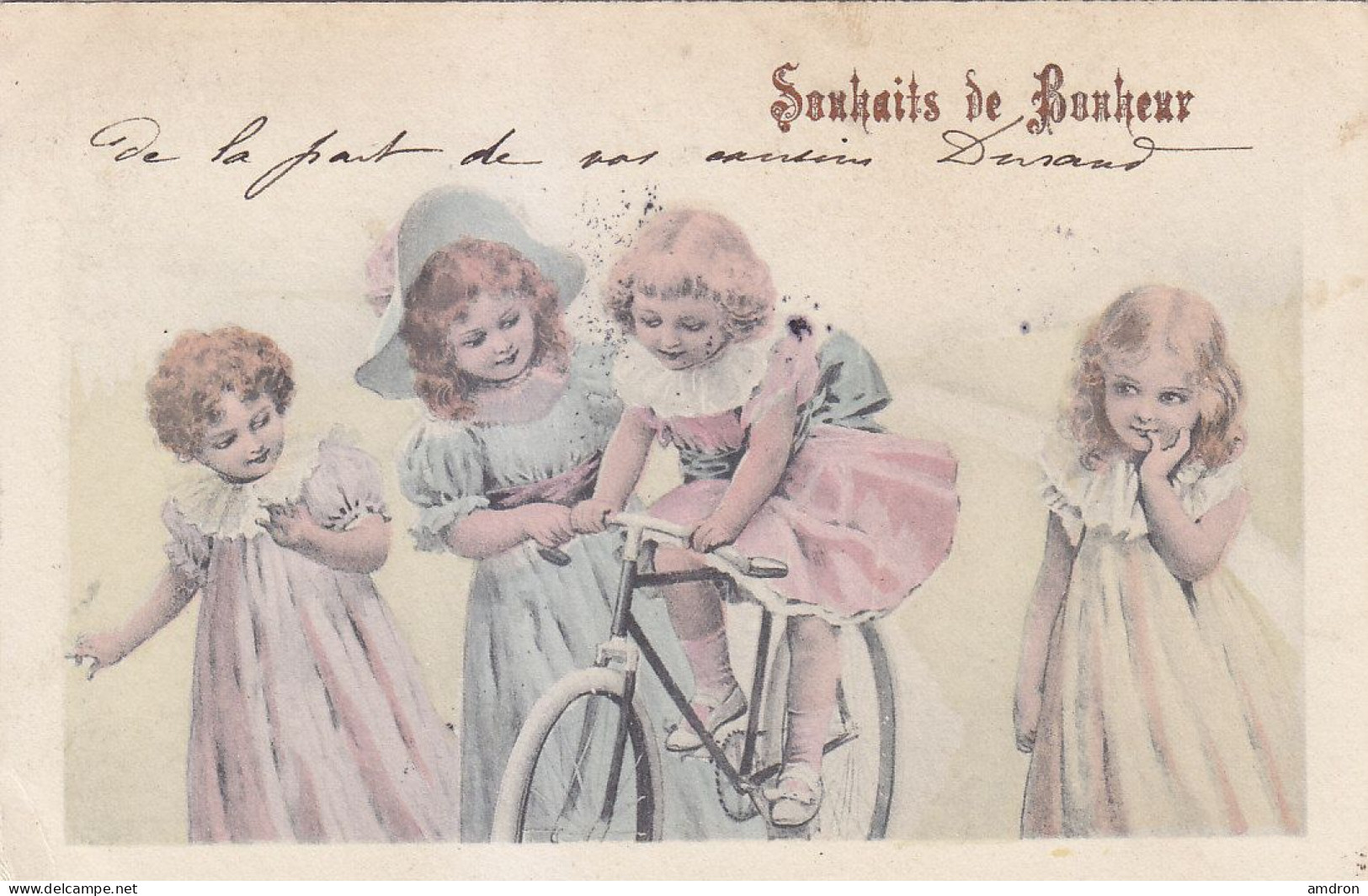 (o) Souhaits De Bonheur - Enfants - Bicyclette - Children And Family Groups