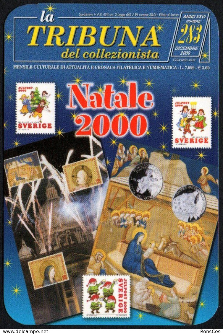 ITALIA 2001 - CALENDARIO TASCABILE - LA TRIBUNA DEL COLLEZIONISTA - NATALE 2000 - I - Petit Format : 2001-...