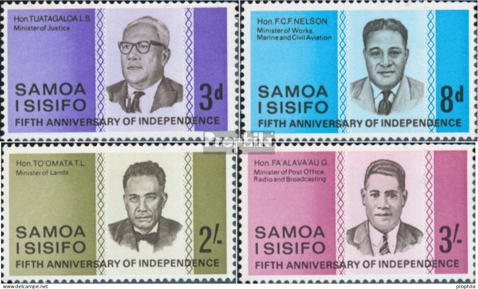 Samoa 146-149 (kompl.Ausg.) Postfrisch 1967 Unabhängigkeit - Samoa