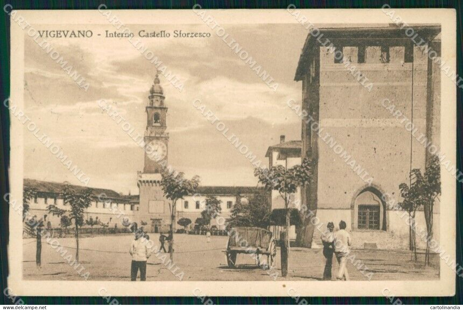 Pavia Vigevano Carretto Cartolina KF2379 - Pavia