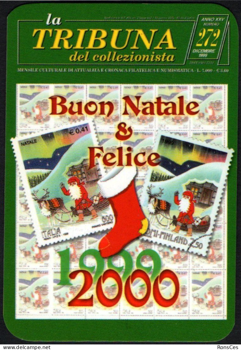 ITALIA 2000 - CALENDARIO TASCABILE - LA TRIBUNA DEL COLLEZIONISTA - BUON NATALE 1999 E FELICE 2000 - I - Petit Format : 1991-00