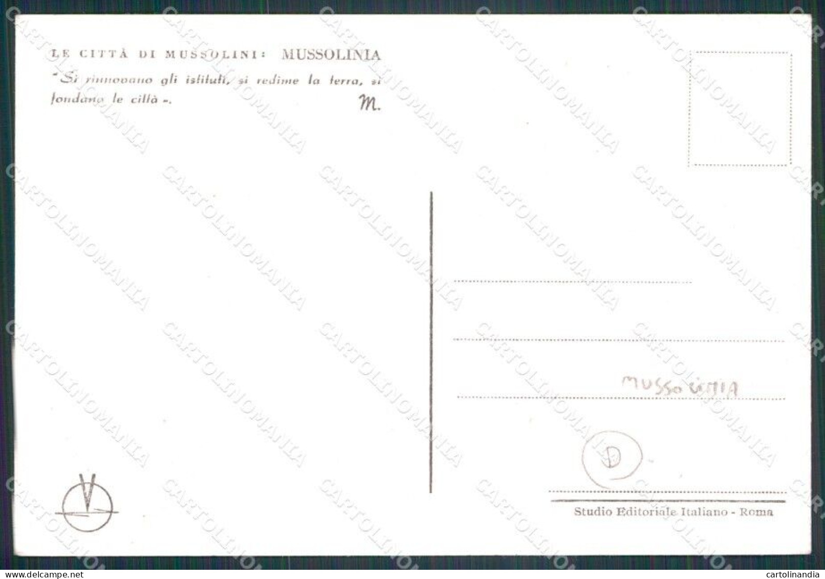 Oristano Arborea Mussolinia Mucche FG Cartolina KF2118 - Oristano