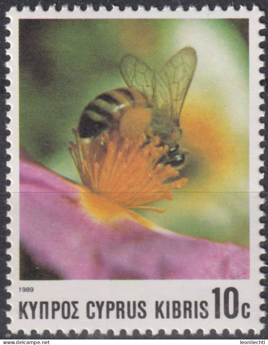 1989 Zypern, ** Mi:CY 723, Sn:CY 730, Yt:CY 721, Sg:CY 749, European Honeybee (Apis Mellifica), Bienen - Abeilles