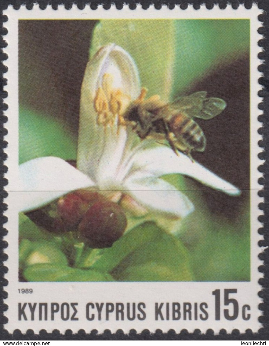 1989 Zypern, ** Mi:CY 724, Sn:CY 731, Yt:CY 722, Sg:CY 750, European Honeybee (Apis Mellifica), Bienen - Honeybees