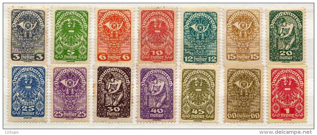 Österreich 1919 Mi 256-258; 260-261; 263-270; 272-274 * [200424XIV] - Unused Stamps