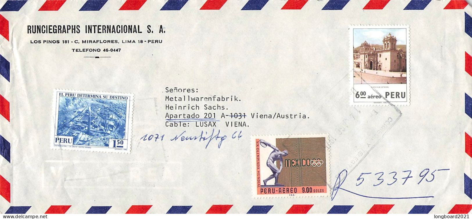 PERU - AIRMAIL 1975 LIMA - WIEN/AT / 6226 - Perù