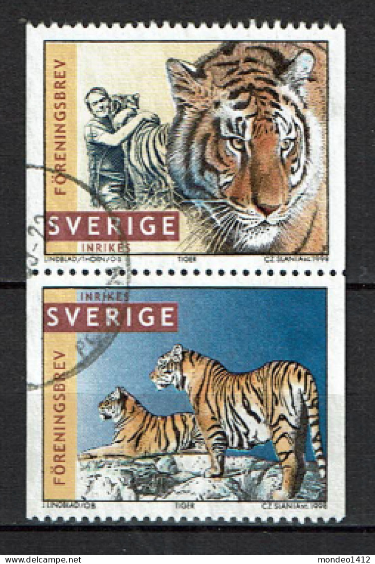 Sweden 1998 - Yv 2017/18 - Tigres De Jan Lindblad, Tiger - Used - Oblitérés