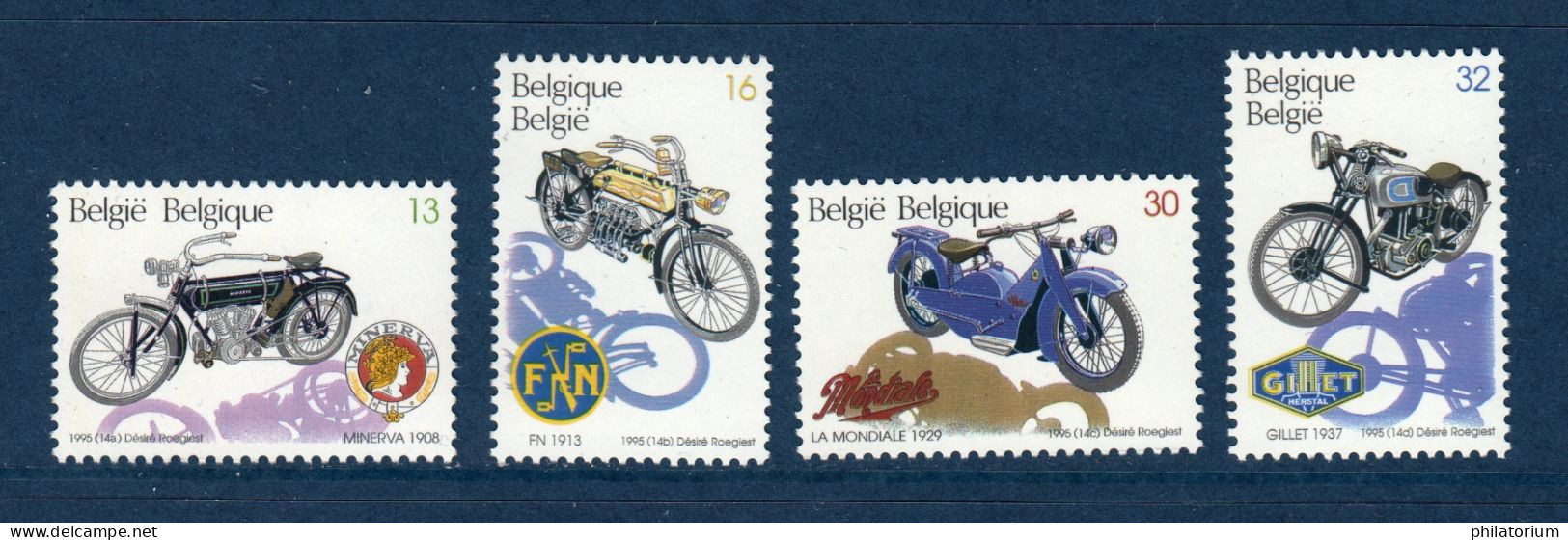 Belgique België, **, Yv 2615, 2616, 2617, 2618, Mi 2667, 2668, 2669, 2670, SG 3282, 3283, 3284, 3285, Moto, - Motorbikes