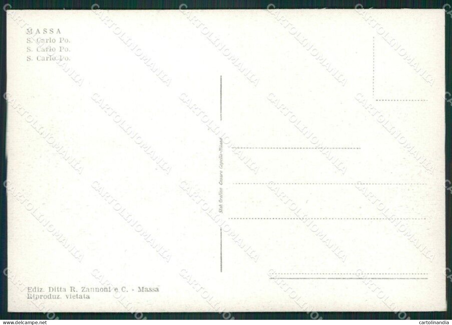 Massa Città San Carlo Po FG Cartolina ZKM7801 - Massa