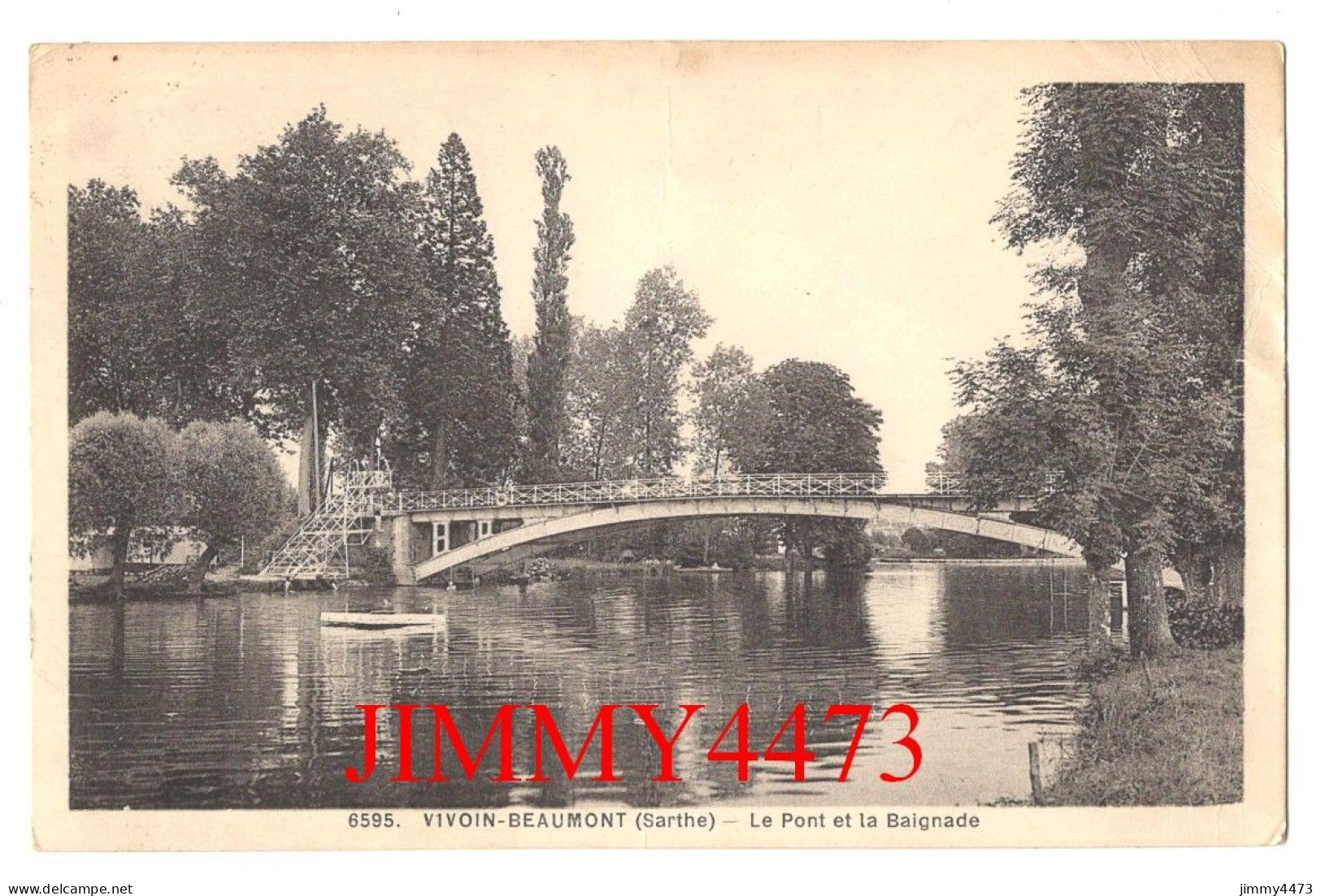 CPA - VIVOIN-BEAUMONT (Sarthe) Le Pont Et La Baignade - N° 6595 - Imp.-Phot. A. Dolbeau Le Mans - Beaumont Sur Sarthe