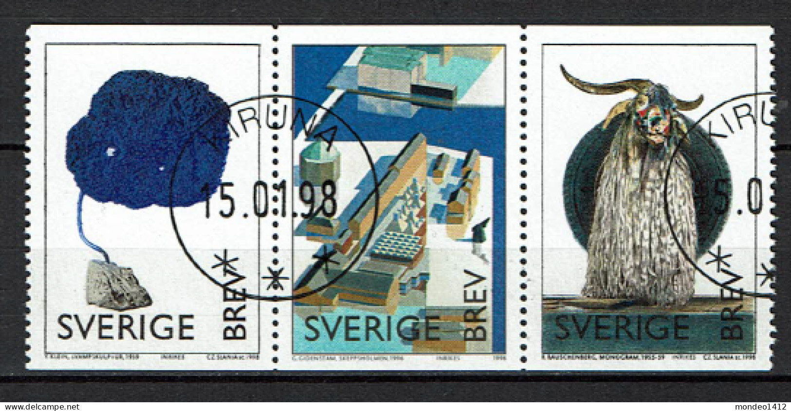 Sweden 1998 - Yv 2014/16 - Musée D'Art Moderne De Stockholm, Modern Museum - Used - Gebruikt