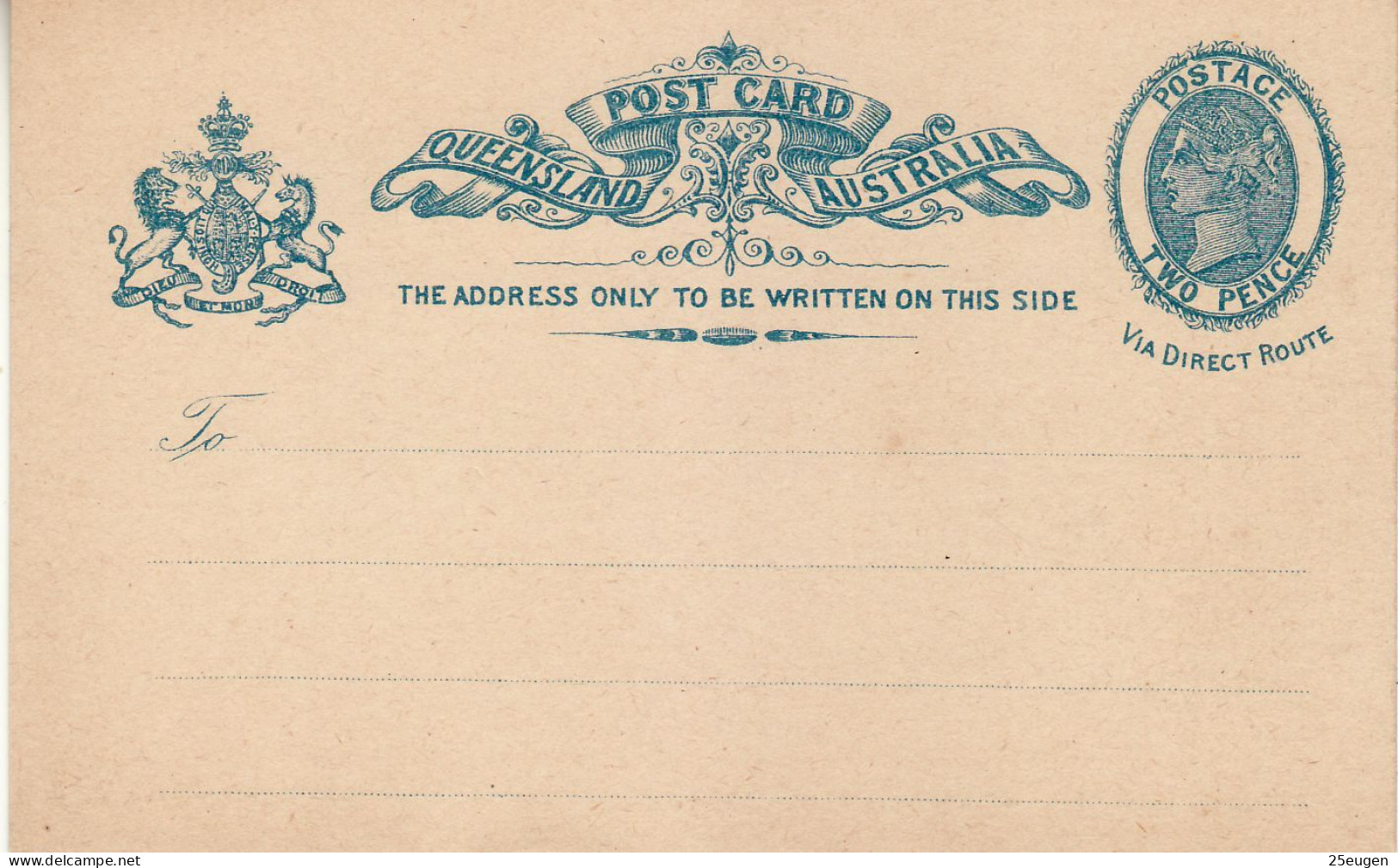 QUEENSLAND 1889 POSTCARD UNUSED - Lettres & Documents