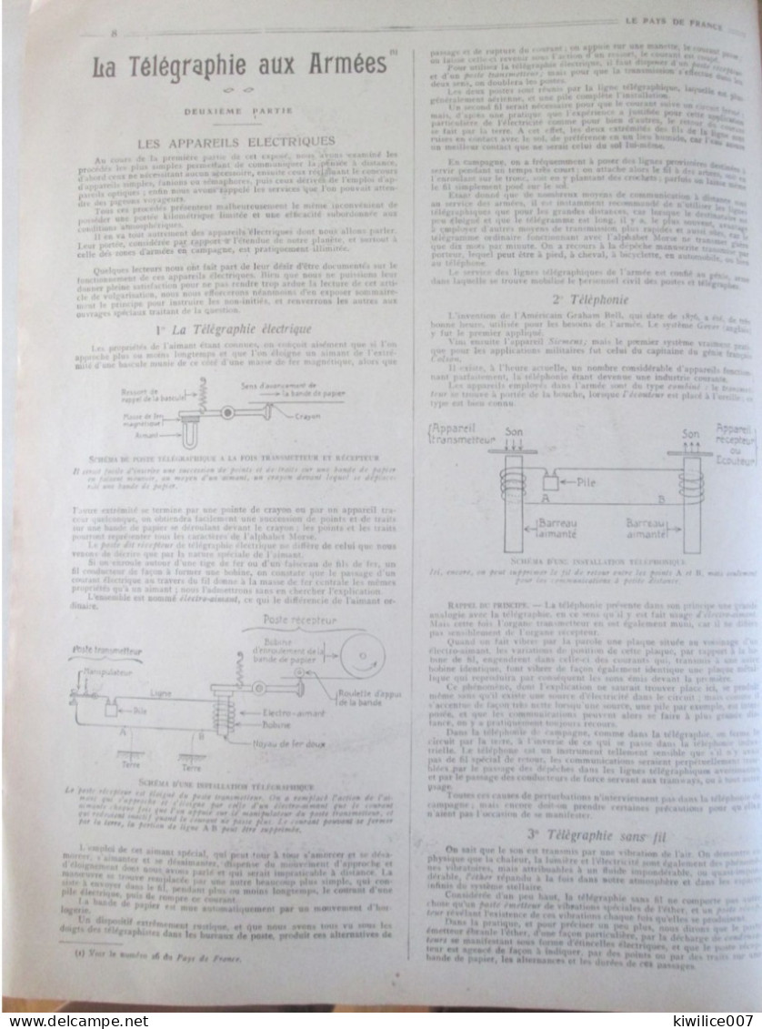 Guerre 14-18 Le Telegraphe  Télégraphie Sur Le Front - Unclassified
