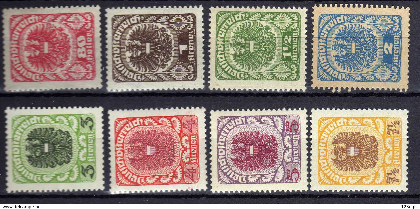 Österreich 1920/21, Mi 312-319 * [200424XIV] - Ungebraucht