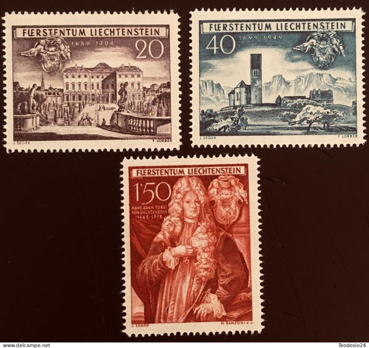 Liechtenstein 1949 Yt 243/45, Annessione Schellenberg, ** - Neufs