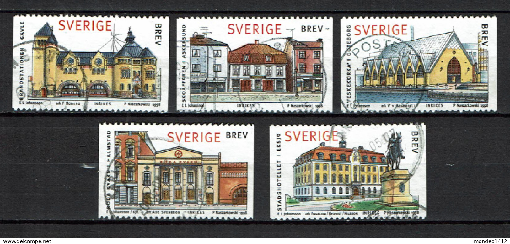 Sweden 1998 - Yv 2021/25 - Maisons Suédoises, Architecture, Schwedische Häuser, Complete - Used - Usati