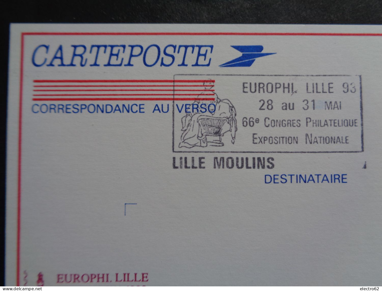 Carteposte 66 Congrés Philatélique Exposition Nationale Lille Moulins NOREXPO Marianne Briat Bicentenaire 1993 - Expositions Philatéliques