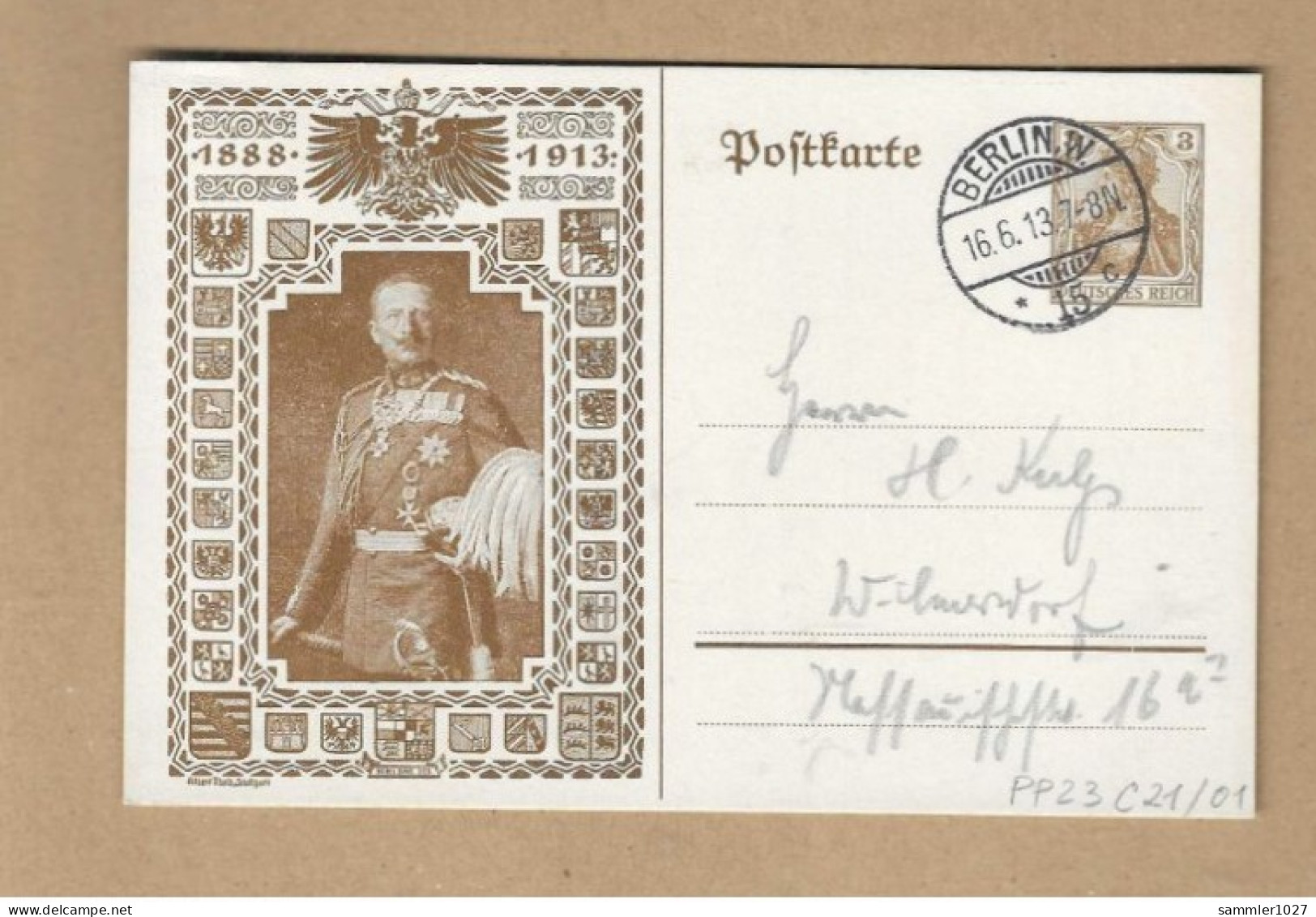 Los Vom 21.04 -  Privatganzsache Aus Berlin 1913 - Cartes Postales