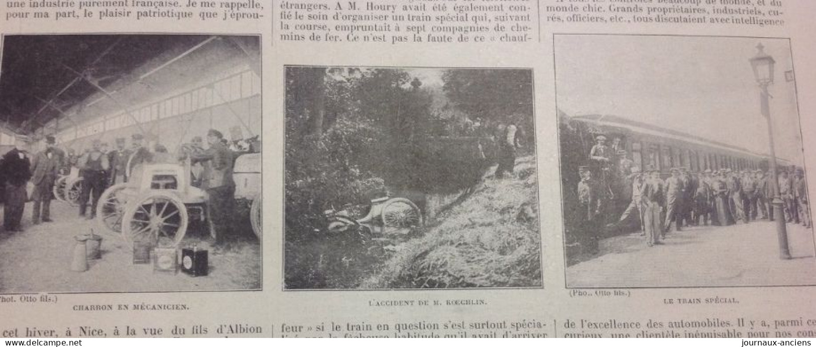 1898 AUTOMOBILE - LA COURSE DES VOITURES FRANÇAISES - BAC DE NYMÈGUE -  LA VIE AU GRAND AIR - 1900 - 1949