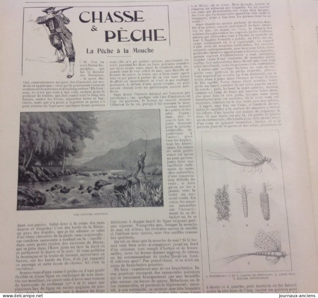 1898 CHASSE ET PECHE - LA PECHE À LA MOUCHE - LA VIE AU GRAND AIR - 1900 - 1949