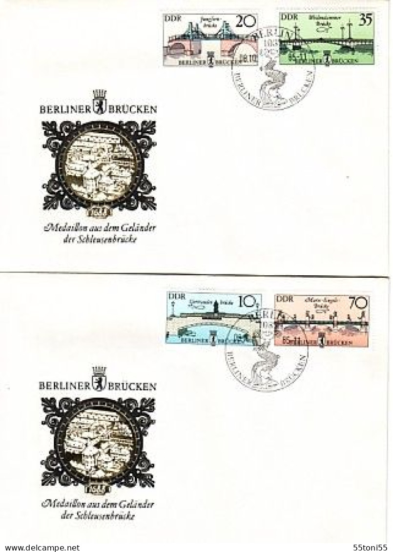 1985 Architecture  Bridges    2  FDC   DDR  (Germany - Bridges