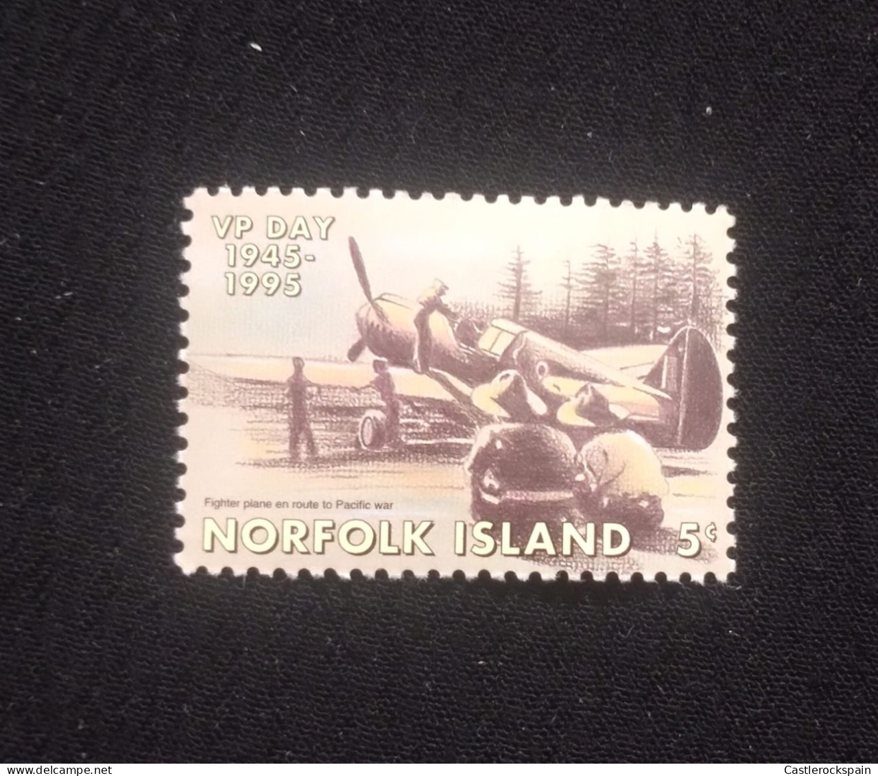 O) 1995 NORFOLK ISLAND, VP DAY,  FIGHTER PLANE EN ROUTE TO PACIFIC WAR, MNH - Norfolkinsel