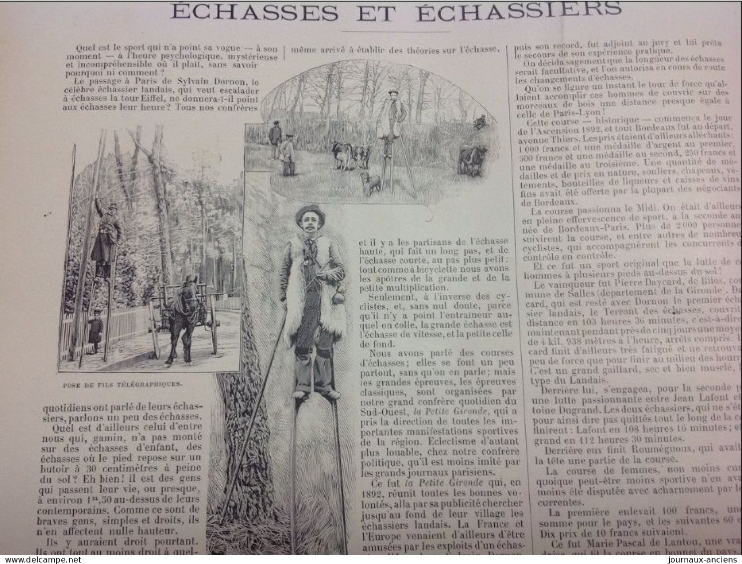 1898 ECHASSES ET ECHASSIERS - SYLVAIN DORNON ECHASSIER LANDAIS - BERGERS LANDAIS - LA VIE AU GRAND AIR - 1900 - 1949