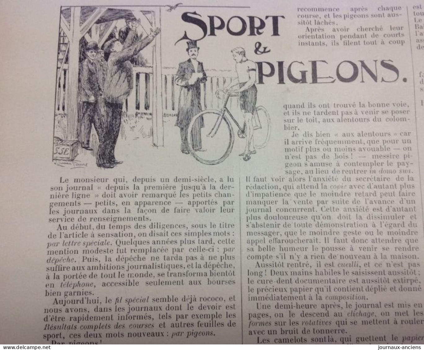 1898 COLOMBOPHILIE - SPORT ET PIGEONS - LACHER DE PIGEONS - LA VIE AU GRAND AIR - 1900 - 1949