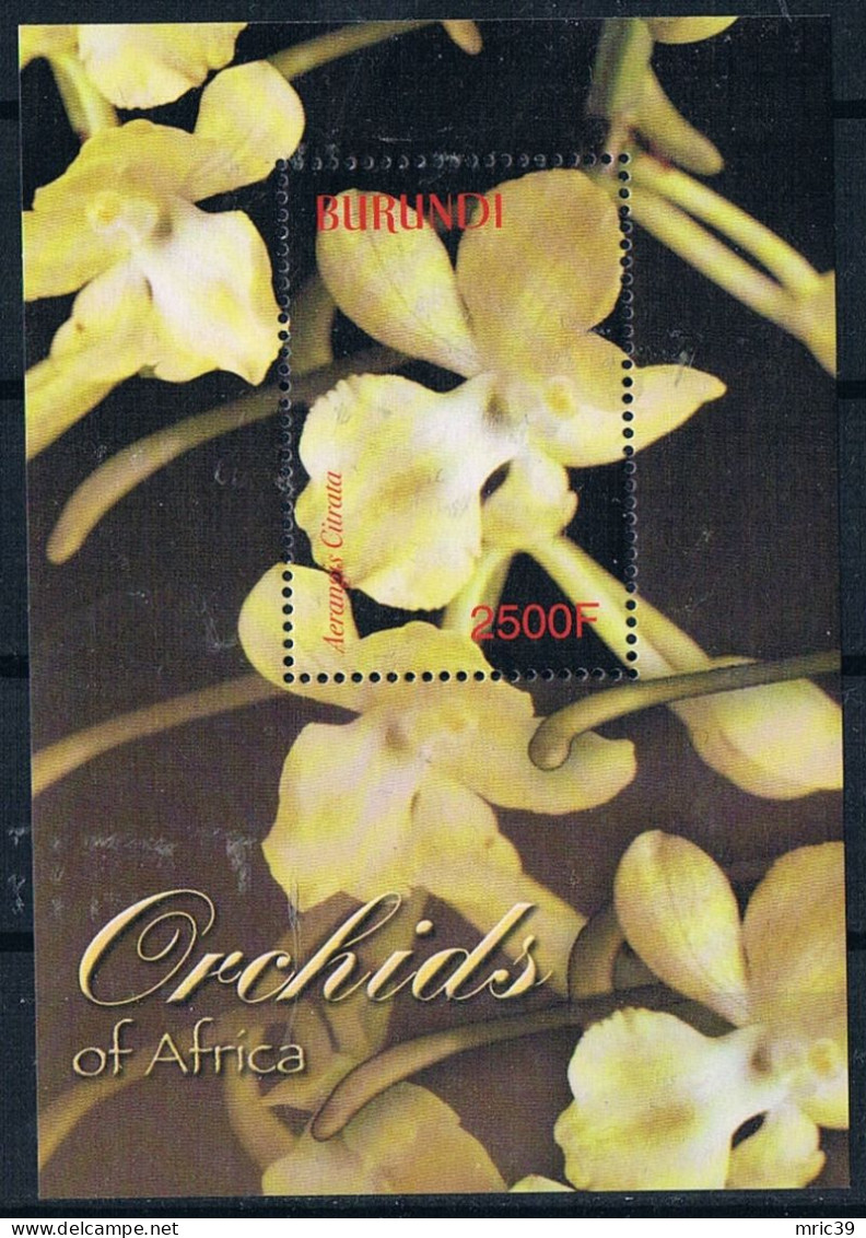 Bloc Sheet Fleurs Orchidées Flowers Orchids  Neuf  MNH **  Burundi 2004 - Orchideeën