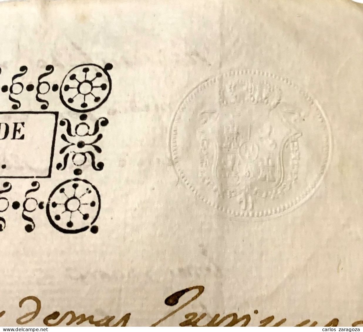 ESPAÑA 1840 — TIMBRE FISCAL, SELLOS DE 40 Ms — Pliego Completo, 4 Páginas — TIMBROLOGIA - Revenue Stamps